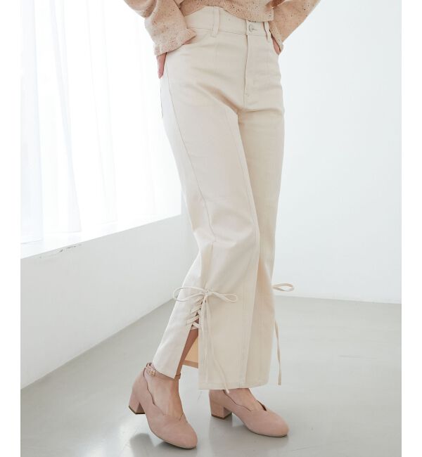 MAJESTICLEGON「サイドレースアップ美脚デニム」|デニム|