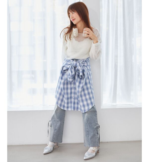 MAJESTICLEGON「サイドレースアップ美脚デニム」|デニム|