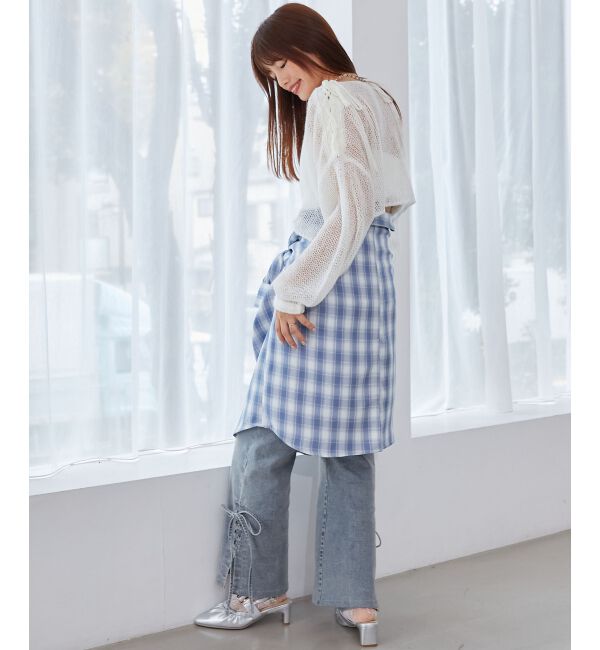 MAJESTICLEGON「サイドレースアップ美脚デニム」|デニム|