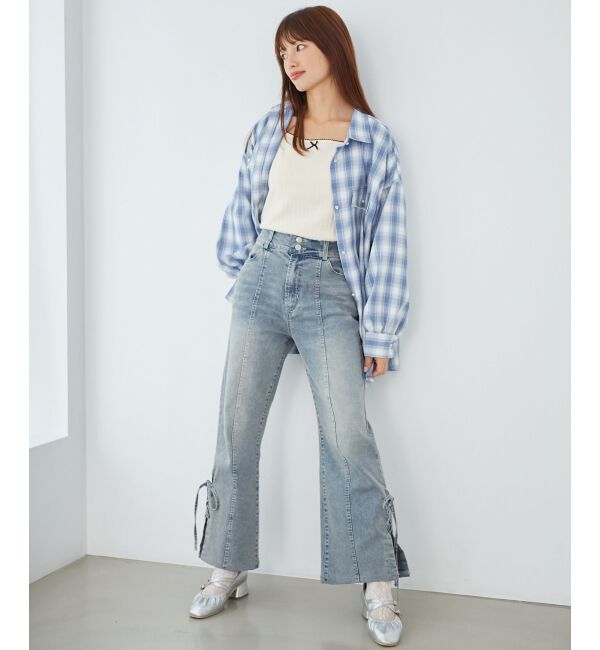 MAJESTICLEGON「サイドレースアップ美脚デニム」|デニム|