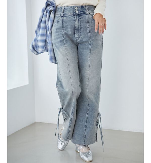 MAJESTICLEGON「サイドレースアップ美脚デニム」|デニム|
