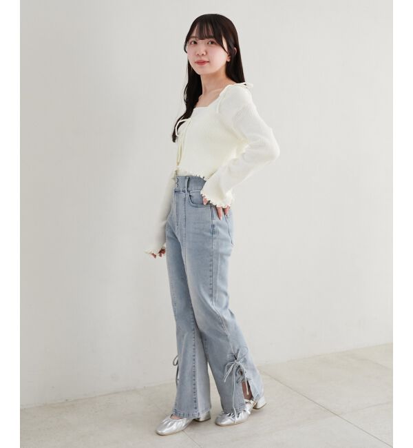 MAJESTICLEGON「サイドレースアップ美脚デニム」|デニム|
