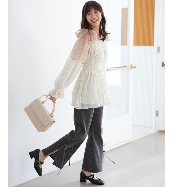 MAJESTICLEGON「サイドレースアップ美脚デニム」|デニム|