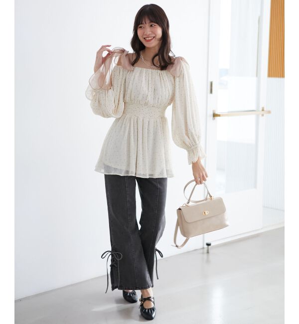 MAJESTICLEGON「サイドレースアップ美脚デニム」|デニム|