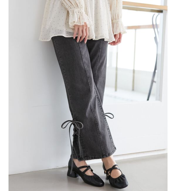 MAJESTICLEGON「サイドレースアップ美脚デニム」|デニム|