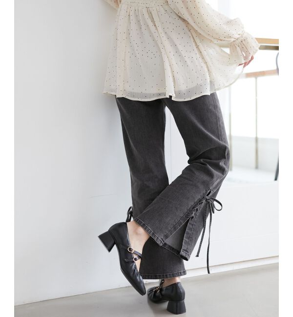 MAJESTICLEGON「サイドレースアップ美脚デニム」|デニム|