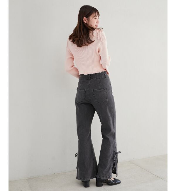 MAJESTICLEGON「サイドレースアップ美脚デニム」|デニム|