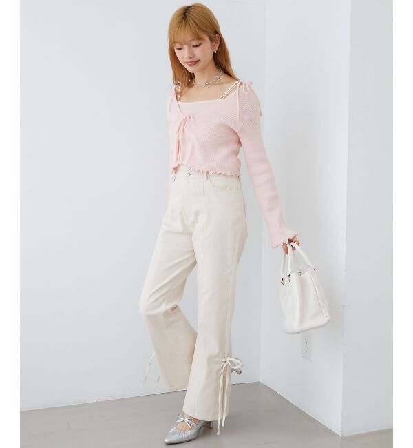 MAJESTICLEGON「サイドレースアップ美脚デニム」|デニム|