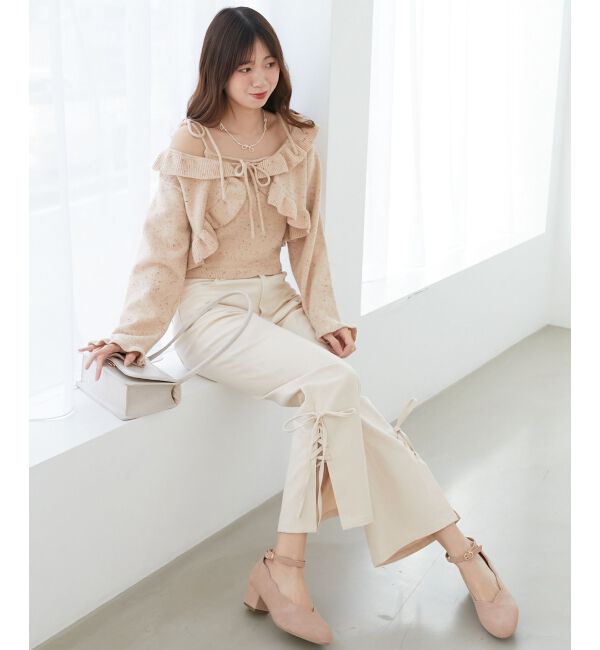 MAJESTICLEGON「サイドレースアップ美脚デニム」|デニム|