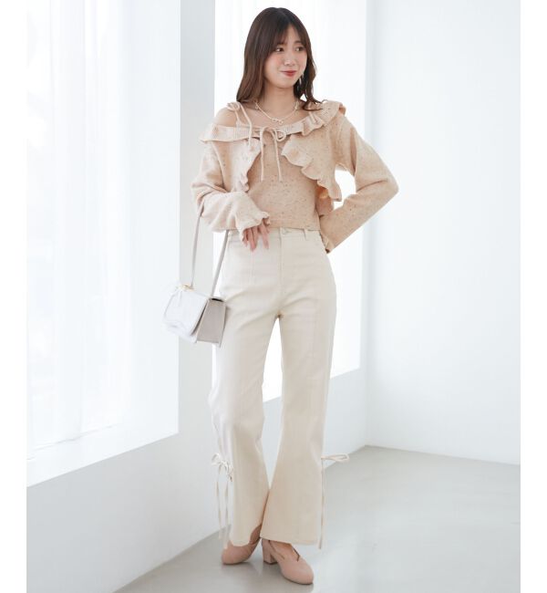 MAJESTICLEGON「サイドレースアップ美脚デニム」|デニム|