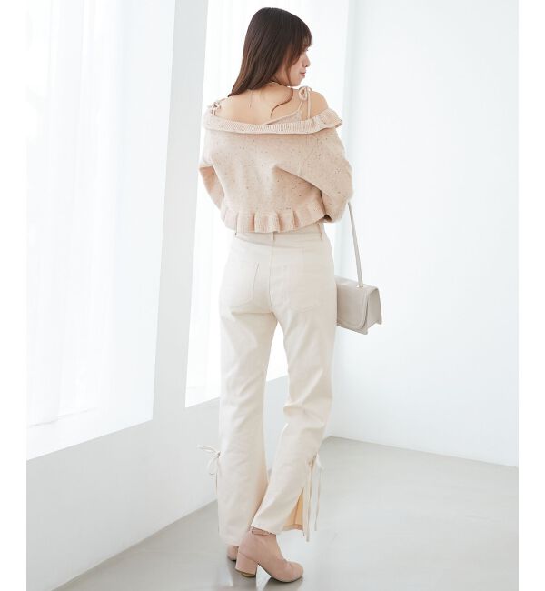 MAJESTICLEGON「サイドレースアップ美脚デニム」|デニム|