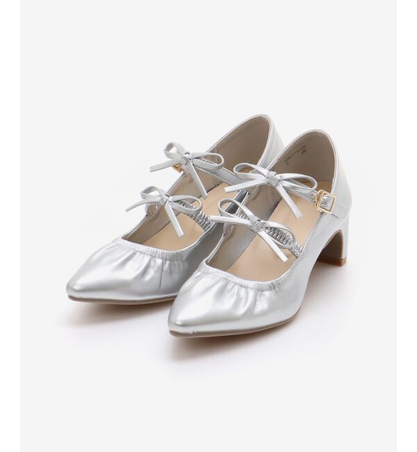 MAJESTICLEGON「ダブルリボンギャザーパンプス」|パンプス|
