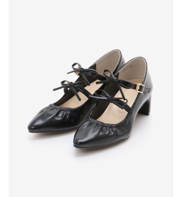 MAJESTICLEGON「ダブルリボンギャザーパンプス」|パンプス|