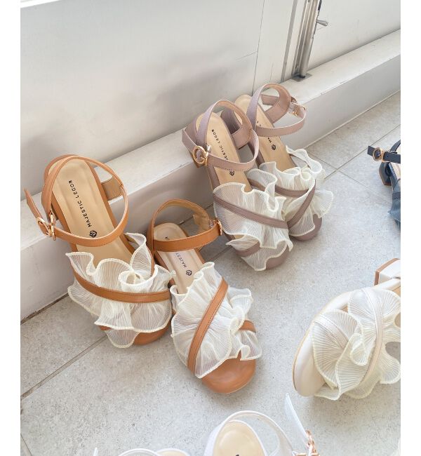  「シアーフリルサンダル」|サンダル|