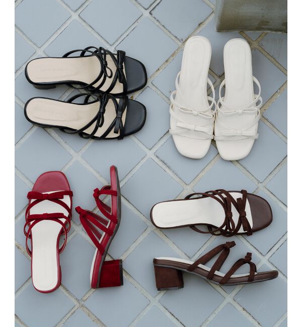  「◇ダブルリボンサンダル」|サンダル|