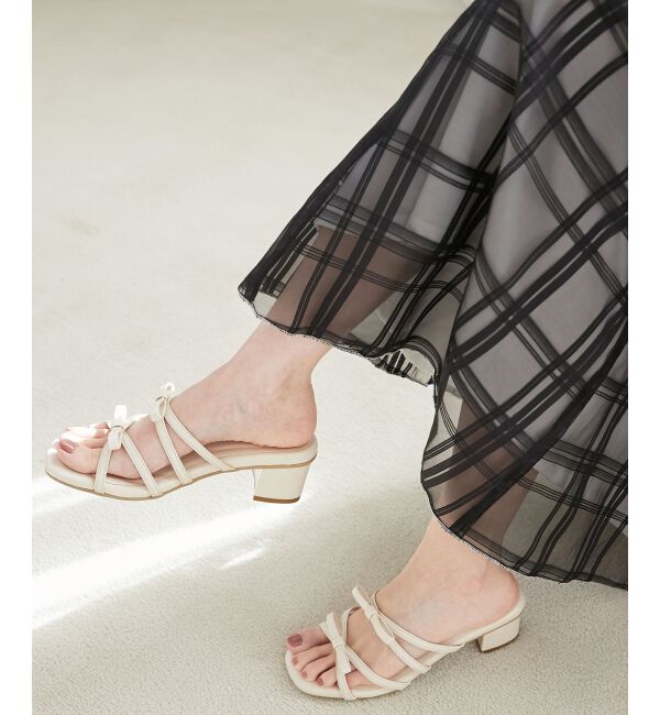  「◇ダブルリボンサンダル」|サンダル|