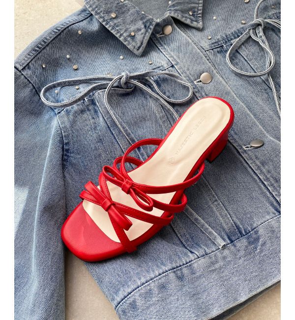  「◇ダブルリボンサンダル」|サンダル|