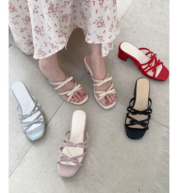  「◇ダブルリボンサンダル」|サンダル|