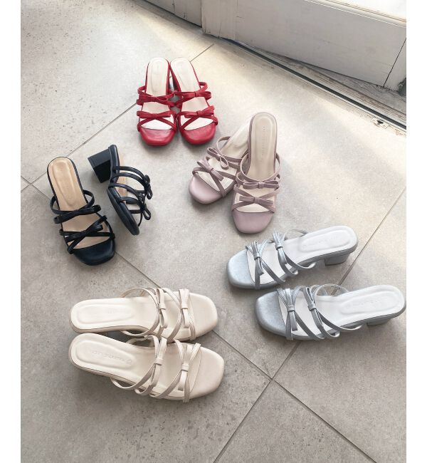  「◇ダブルリボンサンダル」|サンダル|
