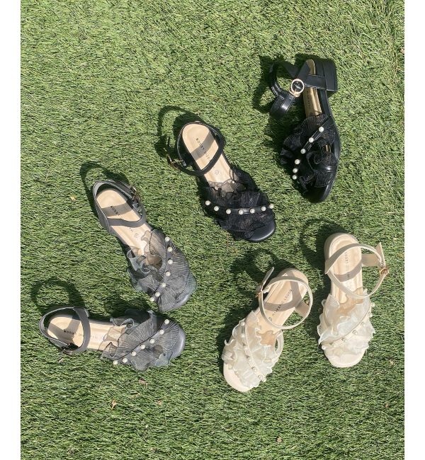  「パールシアーフリルサンダル」|サンダル|