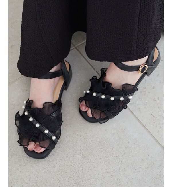  「パールシアーフリルサンダル」|サンダル|