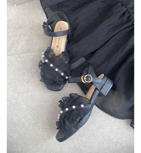  「パールシアーフリルサンダル」|サンダル|