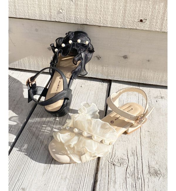  「パールシアーフリルサンダル」|サンダル|