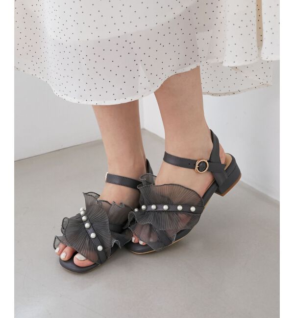  「パールシアーフリルサンダル」|サンダル|