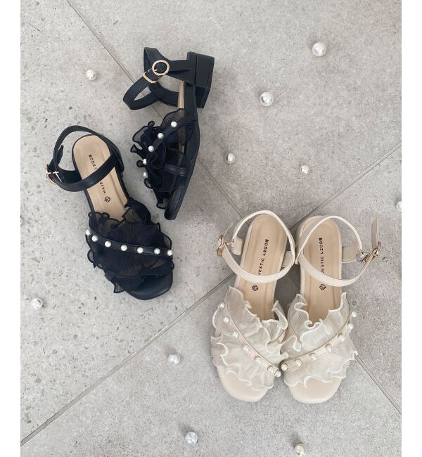  「パールシアーフリルサンダル」|サンダル|