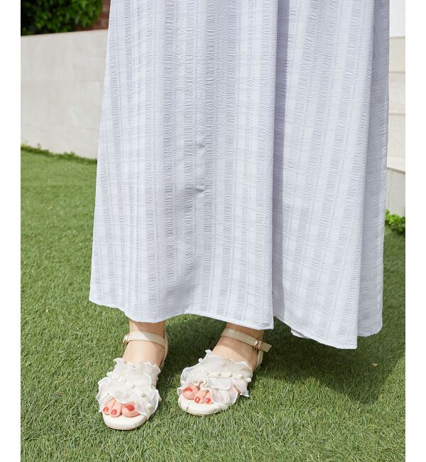  「パールシアーフリルサンダル」|サンダル|