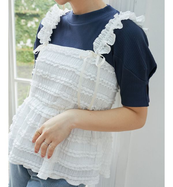  「カットレースリボンキャミソール」|キャミソール|オフ