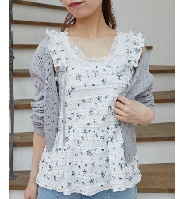  「カットレースリボンキャミソール」|キャミソール|