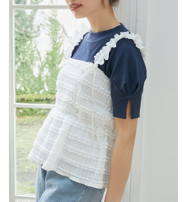  「カットレースリボンキャミソール」|キャミソール|