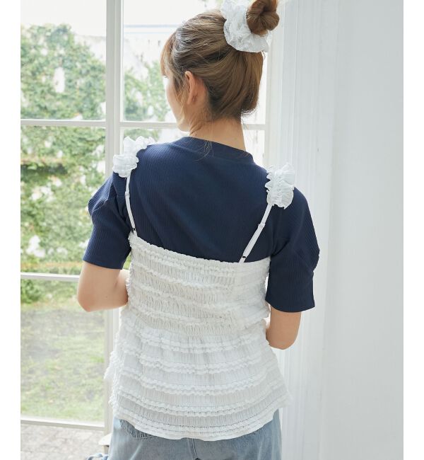  「カットレースリボンキャミソール」|キャミソール|