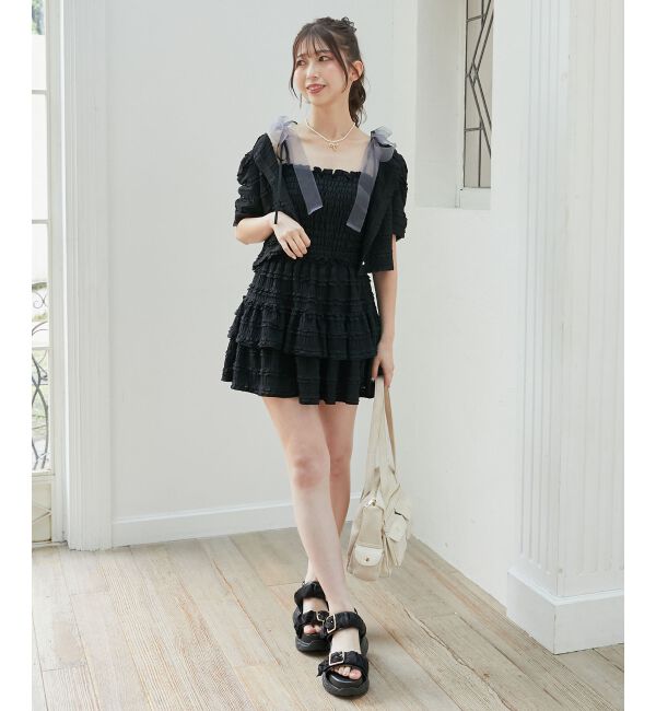  「カップ付ダブルリボンキャミソール」|キャミソール|