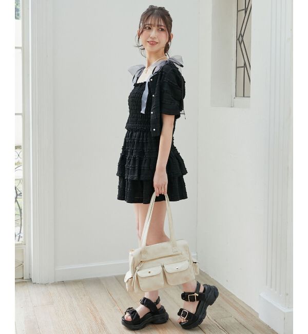  「カップ付ダブルリボンキャミソール」|キャミソール|