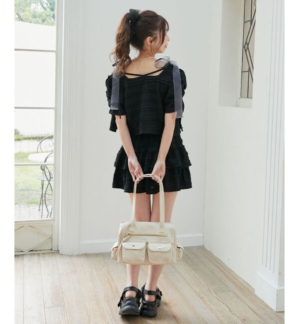  「カップ付ダブルリボンキャミソール」|キャミソール|