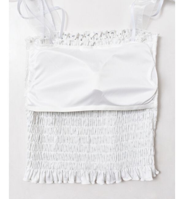  「カップ付ダブルリボンキャミソール」|キャミソール|