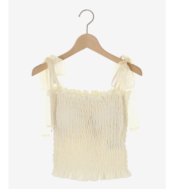  「カップ付ダブルリボンキャミソール」|キャミソール|