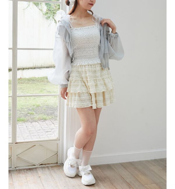  「カップ付ダブルリボンキャミソール」|キャミソール|