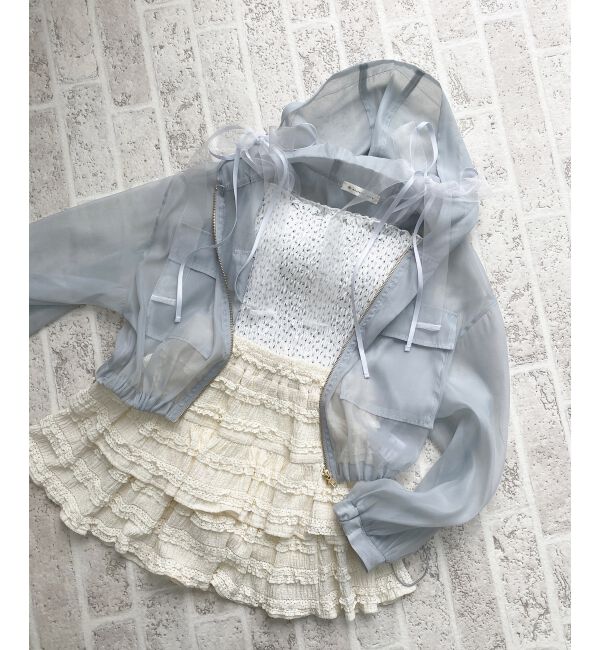  「カップ付ダブルリボンキャミソール」|キャミソール|オフ／柄