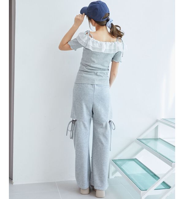  「シアーフリルオフショルカットトップス」|Tシャツ・カットソー|