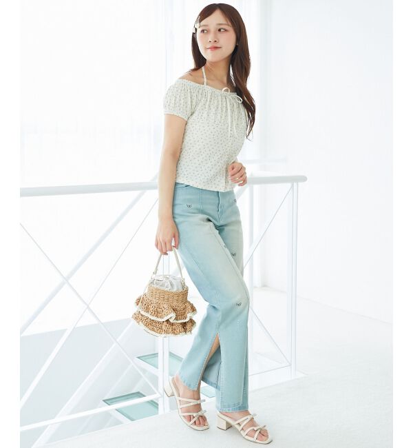  「リボン付きホルターネックカットソー」|Tシャツ・カットソー|