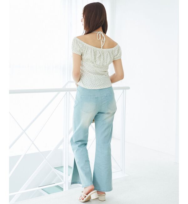  「リボン付きホルターネックカットソー」|Tシャツ・カットソー|