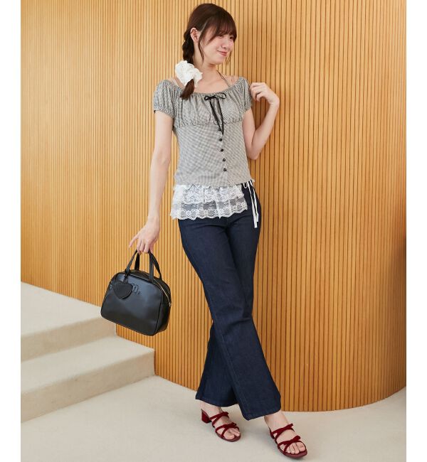  「リボン付きホルターネックカットソー」|Tシャツ・カットソー|