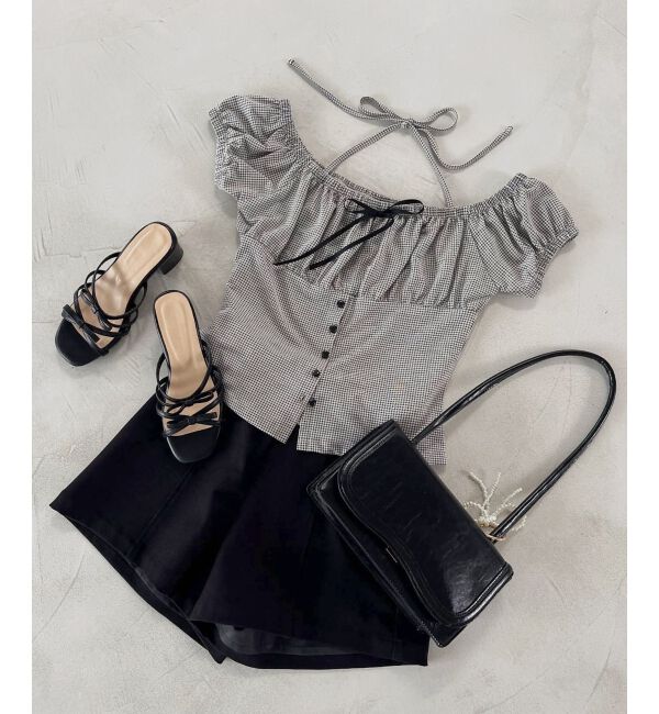  「リボン付きホルターネックカットソー」|Tシャツ・カットソー|