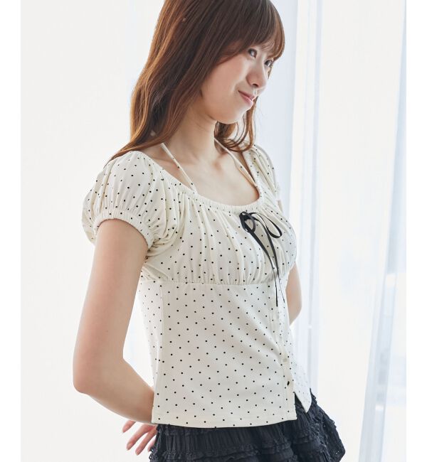  「リボン付きホルターネックカットソー」|Tシャツ・カットソー|