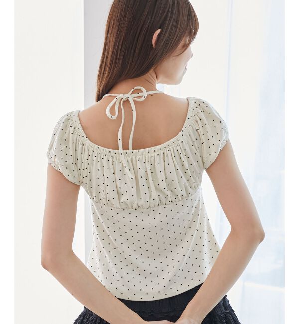  「リボン付きホルターネックカットソー」|Tシャツ・カットソー|