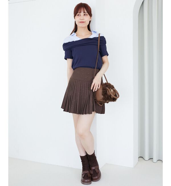  「シャツドッキングオフショルトップス」|Tシャツ・カットソー|