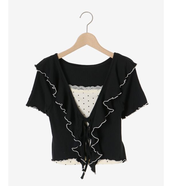  「メロウフリルレイヤードカットトップス」|Tシャツ・カットソー|